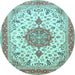 Round Persian Light Blue Traditional Rug, tr4663lblu