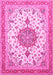 Machine Washable Persian Pink Traditional Rug, wshtr4663pnk