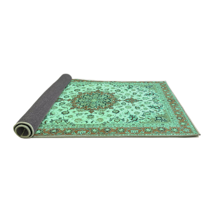 Sideview of Persian Turquoise Traditional Rug, tr4663turq