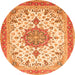 Square Persian Orange Traditional Rug, tr4663org