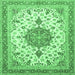 Square Persian Emerald Green Traditional Rug, tr4663emgrn