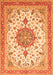 Serging Thickness of Machine Washable Persian Orange Traditional Area Rugs, wshtr4663org