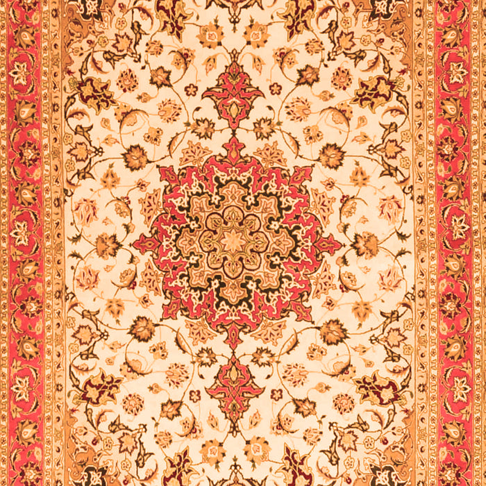 Serging Thickness of Machine Washable Persian Orange Traditional Area Rugs, wshtr4663org