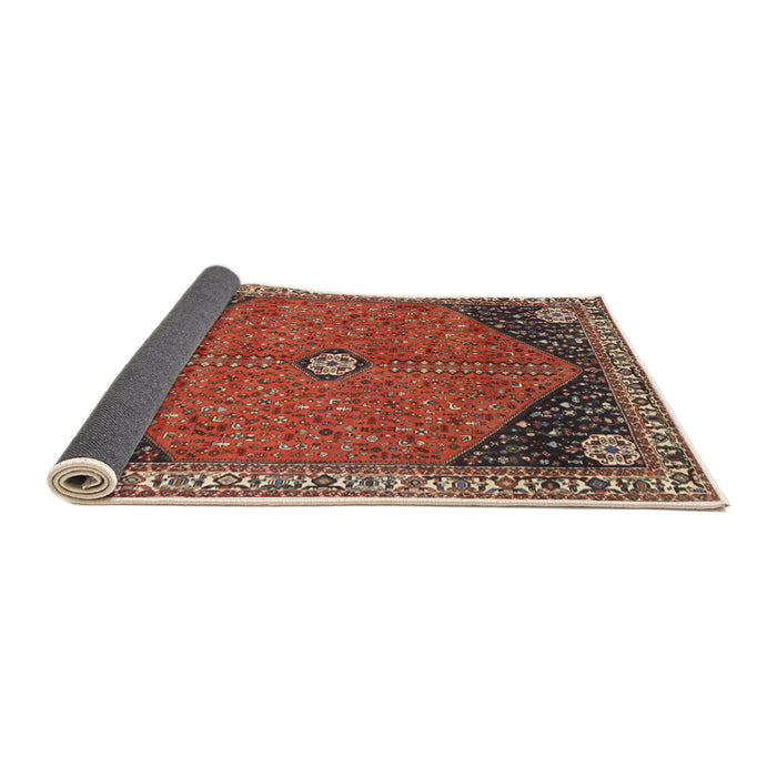 Sideview of Traditional Orange Salmon Pink Medallion Rug, tr4664