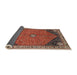 Sideview of Traditional Orange Salmon Pink Medallion Rug, tr4664