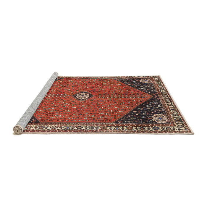 Sideview of Machine Washable Traditional Orange Salmon Pink Rug, wshtr4664