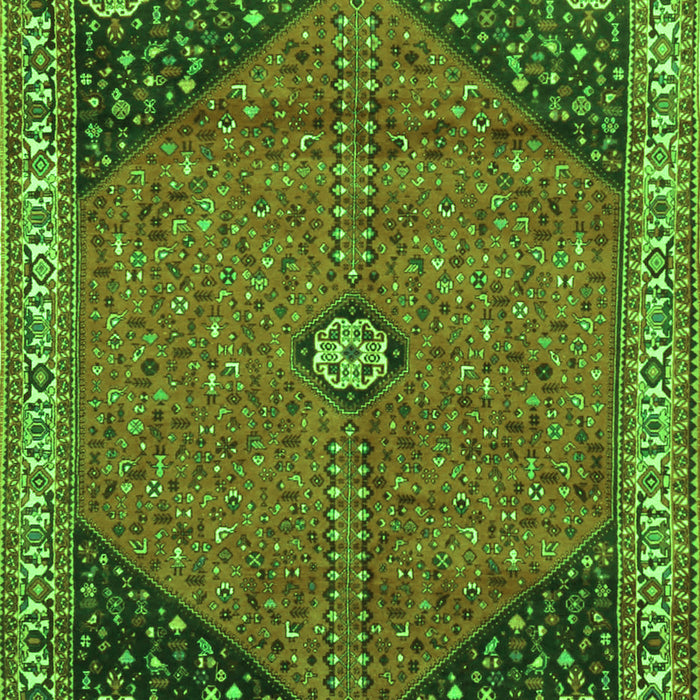 Serging Thickness of Machine Washable Medallion Green Traditional Area Rugs, wshtr4664grn