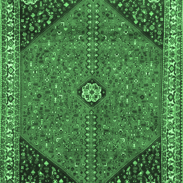 Machine Washable Medallion Emerald Green Traditional Area Rugs, wshtr4664emgrn