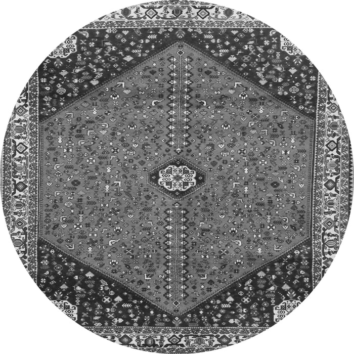 Machine Washable Medallion Gray Traditional Rug, wshtr4664gry