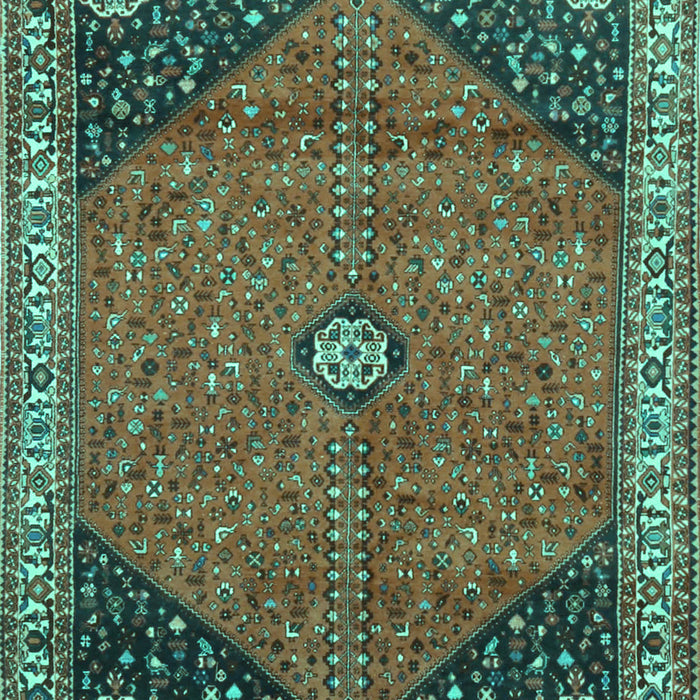Machine Washable Medallion Turquoise Traditional Area Rugs, wshtr4664turq
