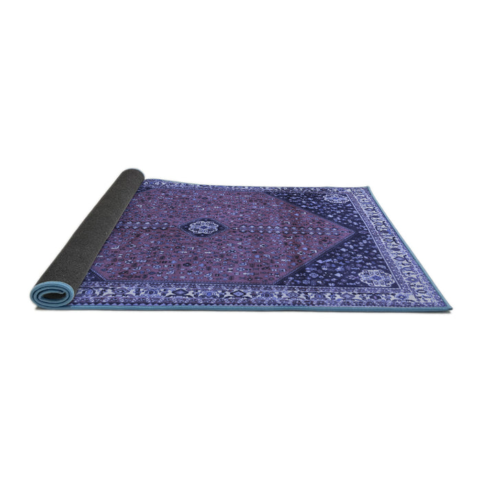 Sideview of Medallion Blue Traditional Rug, tr4664blu