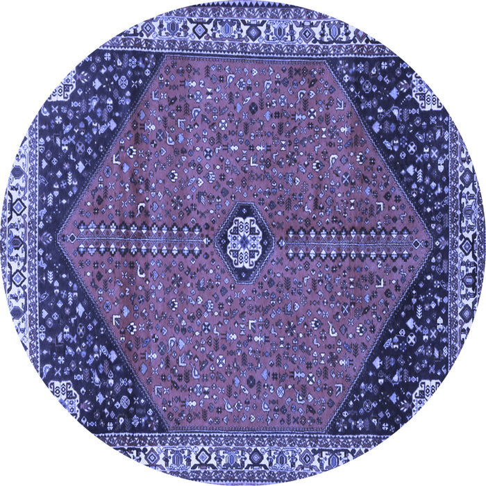 Round Medallion Blue Traditional Rug, tr4664blu