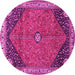 Round Medallion Pink Traditional Rug, tr4664pnk