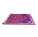 Sideview of Machine Washable Medallion Purple Traditional Area Rugs, wshtr4664pur