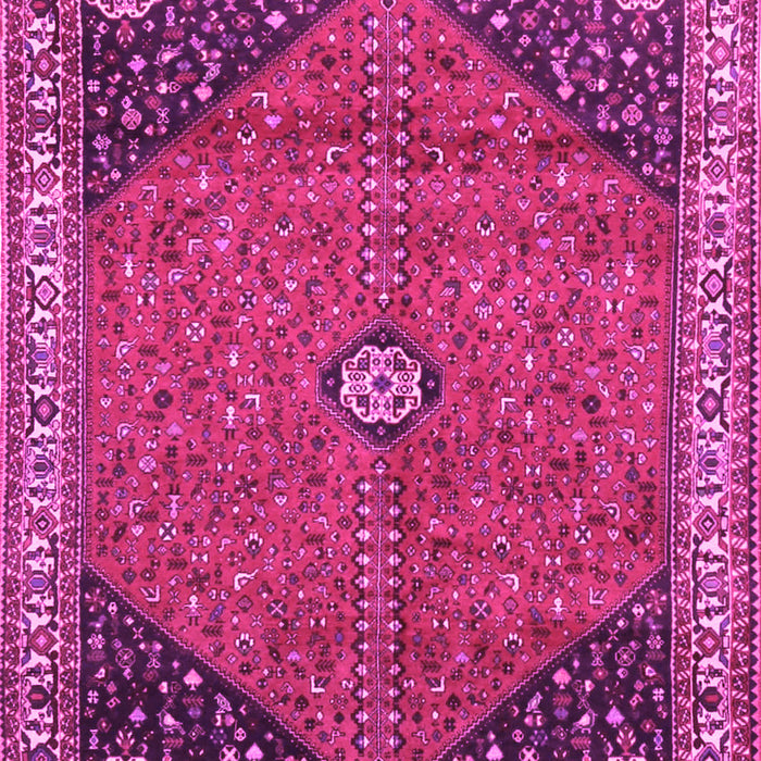 Machine Washable Medallion Pink Traditional Rug, wshtr4664pnk
