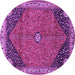 Round Medallion Purple Traditional Rug, tr4664pur