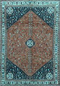 Medallion Light Blue Traditional Rug, tr4664lblu