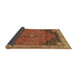 Sideview of Medallion Brown Traditional Rug, tr4664brn