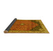 Sideview of Medallion Yellow Traditional Rug, tr4664yw