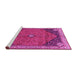 Sideview of Machine Washable Medallion Pink Traditional Rug, wshtr4664pnk