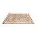 Sideview of Machine Washable Traditional Tangerine Pink Rug, wshtr4665