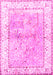 Machine Washable Animal Pink Traditional Rug, wshtr4665pnk