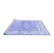 Sideview of Machine Washable Animal Blue Traditional Rug, wshtr4665blu