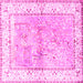 Square Animal Pink Traditional Rug, tr4665pnk