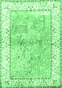 Animal Emerald Green Traditional Rug, tr4665emgrn