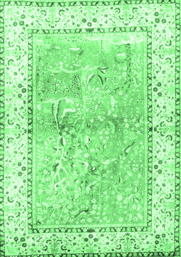 Animal Emerald Green Traditional Rug, tr4665emgrn