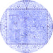 Round Animal Blue Traditional Rug, tr4665blu