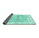 Sideview of Animal Turquoise Traditional Rug, tr4665turq