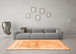 Machine Washable Animal Orange Traditional Area Rugs in a Living Room, wshtr4665org