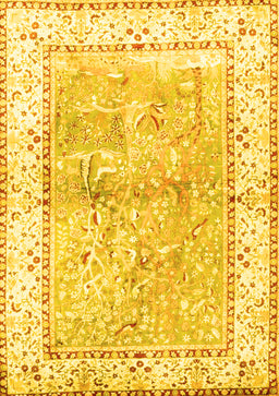 Animal Yellow Traditional Rug, tr4665yw