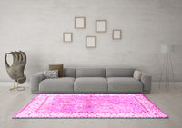 Machine Washable Animal Pink Traditional Rug, wshtr4665pnk