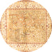 Round Animal Brown Traditional Rug, tr4665brn