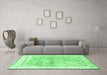 Machine Washable Animal Emerald Green Traditional Area Rugs in a Living Room,, wshtr4665emgrn
