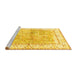 Sideview of Machine Washable Animal Yellow Traditional Rug, wshtr4665yw