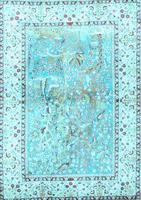 Animal Light Blue Traditional Rug, tr4665lblu