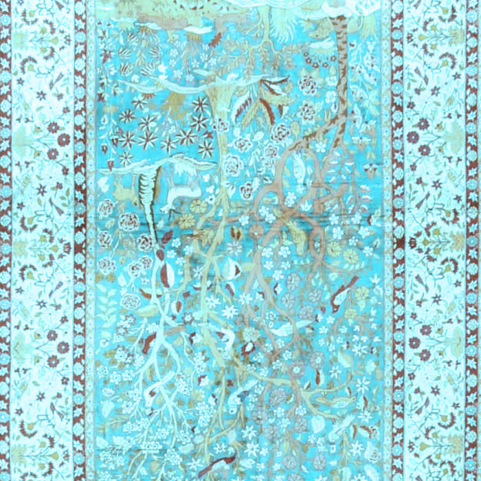 Animal Light Blue Traditional Rug, tr4665lblu