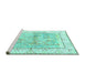 Sideview of Machine Washable Animal Turquoise Traditional Area Rugs, wshtr4665turq