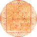 Square Animal Orange Traditional Rug, tr4665org