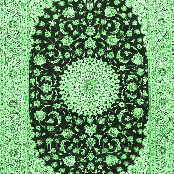 Medallion Emerald Green Traditional Rug, tr4666emgrn