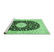 Sideview of Machine Washable Medallion Emerald Green Traditional Area Rugs, wshtr4666emgrn