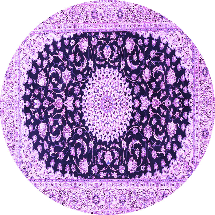 Round Medallion Purple Traditional Rug, tr4666pur