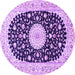 Round Medallion Purple Traditional Rug, tr4666pur