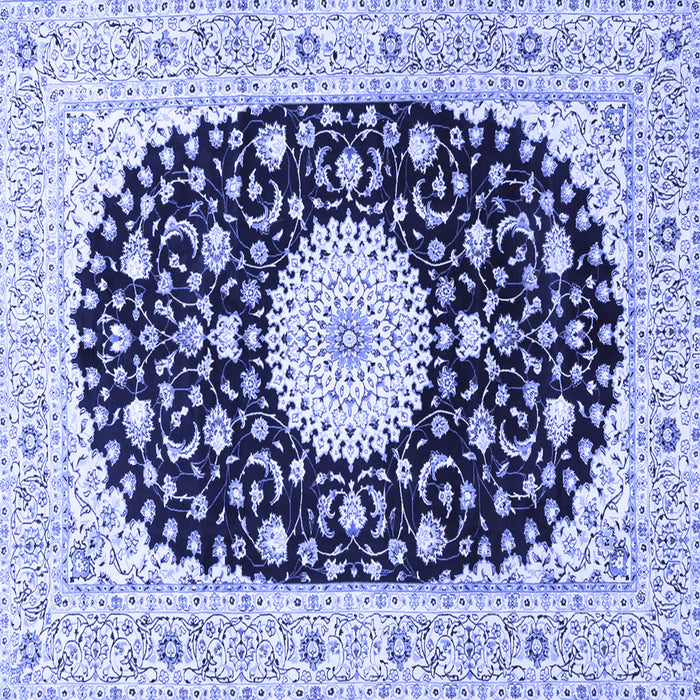 Square Medallion Blue Traditional Rug, tr4666blu