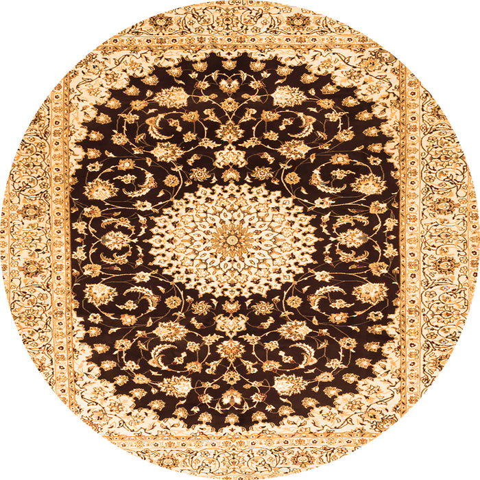 Square Medallion Orange Traditional Rug, tr4666org