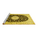 Sideview of Machine Washable Medallion Yellow Traditional Rug, wshtr4666yw