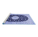 Sideview of Machine Washable Medallion Blue Traditional Rug, wshtr4666blu